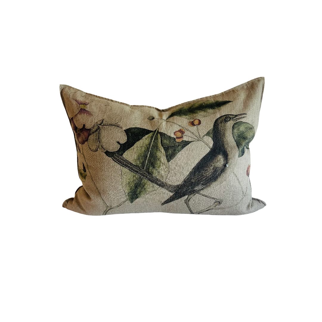 Bird on Linen cushion