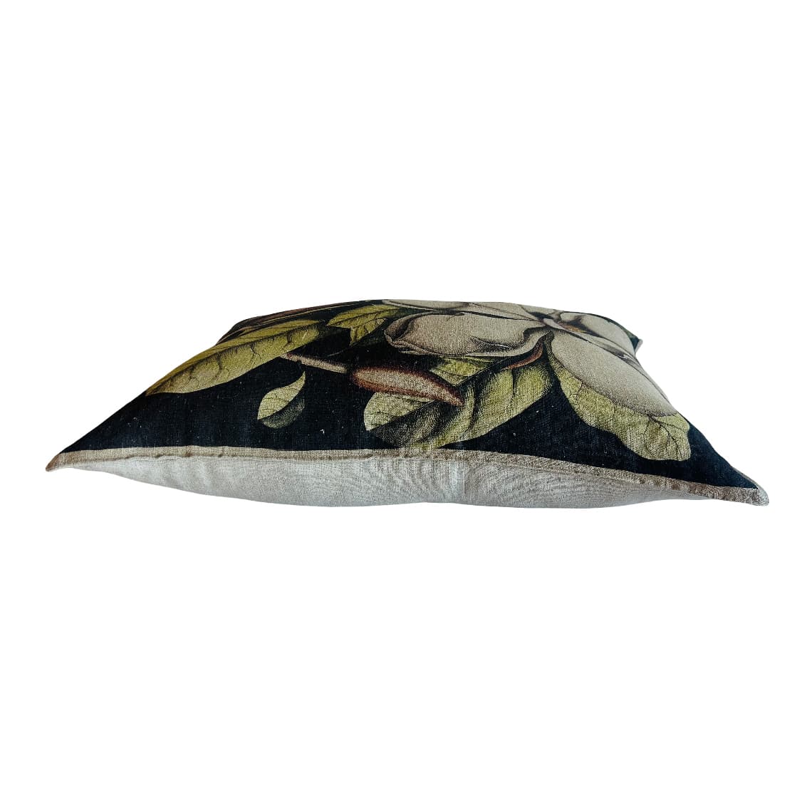 Magnolia on Linen cushion view 3