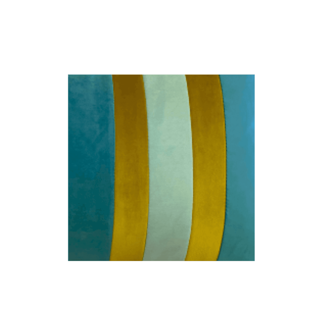 Teal & Gold Velvet Stripe Cushion view 3
